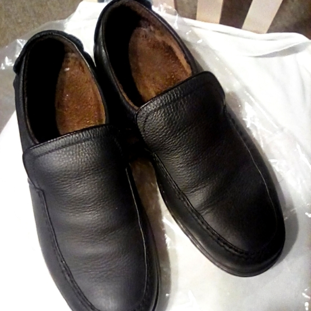 Menś Leather Loafers with warm fur